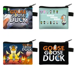 Cute Cartoon Printed Coin Purse Goose Goose Duck Game Fashion Mini Wallet Portable Card Key Bag Zipper Clutch Bags Women Girls Earphone Pouch Monolayer Light