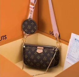 Роскошные женские сумки коричневая сумка кошелек с кодом даты клатч кожаный плечевой мессенджер сумка через плечо комплект из 3 предметов кошелек сумки через плечо