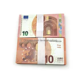 Outros suprimentos de festas festivas Notas de dinheiro falso 5 20 50 100 200 dólares americanos Euros Realistic Toy Bar Props Copiar 100 unidades / pacote Drop Del Dhz5D19K1