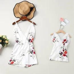 Women's Jumpsuits & Rompers Womens Mother Daughter Floral Print Jumpsuit Romper Family Matching Clothes Women And Jumpsuites 2023#XB20
