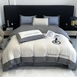 Set di biancheria da letto abay set di cotone egiziano maumino malato coperta piatto foglio letto cuscino ricamo moda re queen size