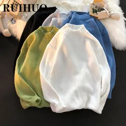 Camisolas masculinos Ruihuo Vintage maconha suéter masculino Harajuku pulôver de inverno masculino lã Hiphop 5xl 2023 Chegada de outono