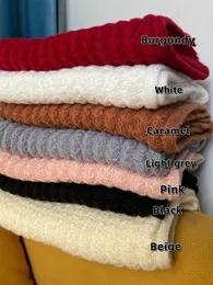 Lenços ljcuiyao unissex winter hand feito cachecol slim pescoço grossa shawls quente e quente mulheres malha de lã pescoço de lã cor sólida cor