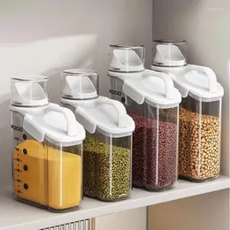 저장 병 플라스틱 시리얼 컨테이너 부엌 음식 곡물 쌀 탱크 수분 방지 용기 측정 가정 주최자
