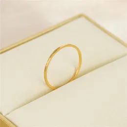 Eheringe Anslow Ins Stil Modeschmuck Paar Goldfarbe plattiert Dünne konvexe Textur Gelenke Ring für Frauen Jubiläum