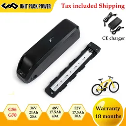 Original EBike Batterie G56 G70 Hailong 36V 48V 52V 18650 Zelle Escooter E-bike Batterie für 1500W 1000W 750W 500W Radnabe Motor