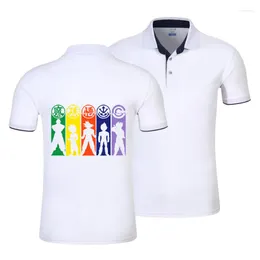 Männer Polos 2023 Poloshirt Männer und Frauen Casual Baumwolle Angepasstes Logo Kurzarm Paar Mulitcolor Tops Drop