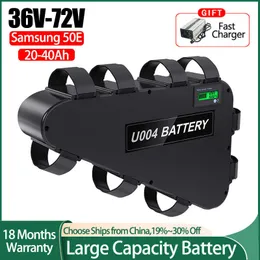 21700 Samsung Ebike Batteria 48V 30Ah 36V 40Ah 52V Batteria 60V 25Ah 72V 20Ah Triangolo Batteria per 3000W 2000W 1000W 500W 250W
