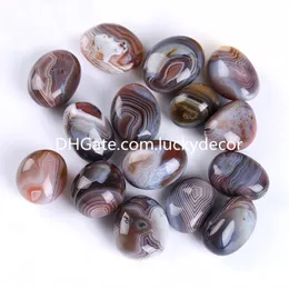 Botswana Agate Crystal Tumble Palm Stone Home Decor Excelente 20-30mm Freeform Sardonyx Tumblestone polido em faixas naturais Quartz calcedony Gemtones lotes em massa