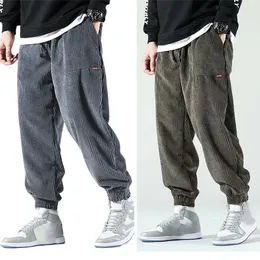 Męskie spodnie Mężczyzn Cord Jogger Harem Hip Hop Spring Summer Lato Loose Harajuku Spodnie Outdoor Sport Sportpants Duża rozmiar Pantalons 230202