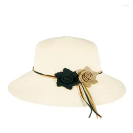 Bérets fait à la main noir chapeau de paille naturel pour hommes femmes pansement ruban cravate large bord soleil respirant crème solaire été plage