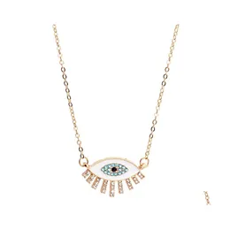 Pendant Necklaces Fashion Jewelry Evil Eye Necklace For Women Rhinestone Blue Red Lips Choker Drop Delivery Pendants Dhlyz