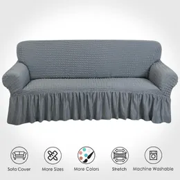 Крышка стулья Seersucker Sofa Cover Spandex для гостиной эластичная диван -диван.