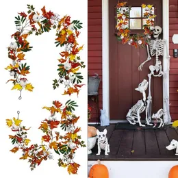 Dekorativa blommor Simulering Jul Artificial Halloween Cane Vine White Pumpkin Room Decor