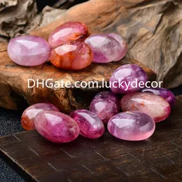 Pretty Red Purple Fluorite Tumble Stone Witchy Gifts 1Kg Polished Natural Metaphysical Reiki Chakra Quartz Tumblestone Magic Pink Magenta Crystal Gemstone 20-40mm