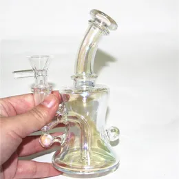 Kopfige Glasbongs Shisha Water Pipes Recycler Öl DAB Rigs Becher Bong kleine Mini -Wachs -Rigs mit Schüssel