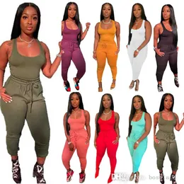 Einzelhandel Frau Trainingsanzüge 2023 Sommer 2 Stück Set Sexy Tank Top Und Jogginghose Gürtel Tether Outfits Jogging Anzug Plus größe Casual Kleidung