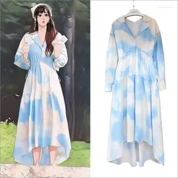 Robes décontractées pour femmes 2023 automne imprimé fleuri robe à manches longues femme Streetwear Vestidos De Fiesta