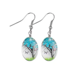 Charm Fashion Fresh Dried Flower Charms Earrings S Dangle Earring Glass Oval Ball Drop Ear Creative Jewelry Gift Delivery Otnyj