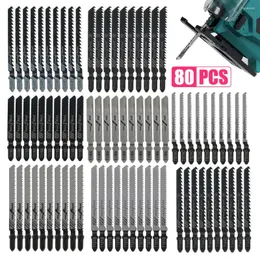 80Pcs Jigsaw Blades Set T Shank Fast Down Cut Wood Metal Cutting T118A/T118B/T101AO/T101B/T101BR/T144D/T244D/T111C