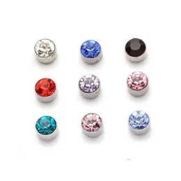 Stud 9 Colors Zircon Magnet Earrings Fashion Small Jewelry For Women Keep Healthy Gifts Drop Delivery Dh8Fa