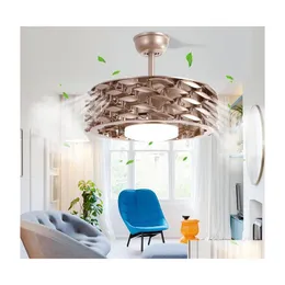 Wentylatory sufitowe Lampa wentylatora światła salonu Lights Pokój życiowy żyrandol częstotliwość oświetlenia