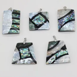 Anhänger Halsketten Natürliche Riss Spleißen Streifen Shell Verschiedene Formen Abalone Charms Für DIY Halskette Schmuck Machen