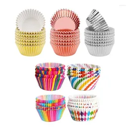 Baking Tools 300 Pcs Foil Cupcake Liners Muffin Paper Cases Cups & 400 Oil Proof