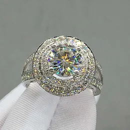 Anello solitario Temperamento Anelli a forma rotonda Pieno pavimentato AAA CZ 2022 Nuove fedi nuziali di moda cessori Gioielli da donna di alta qualità Y2302