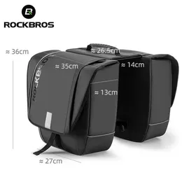 PANNIERS S ROCKBROS MTB 자전거 캐리어 리어 랙 자전거 트렁크 수하물 패니어 뒷좌석 더블 사이드 바이터스 가방 내구성있는 여행 0201