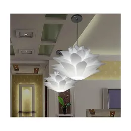 Lampy wiszące najniższą cenę w sprzedaży DIY Nowoczesne szyszki Lekkie kreatywne Lily Lotus powieść LED E27 35/45/55 cm IQ Lampa puzzle White DHFOG DHFOG