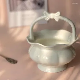 Garrafas de armazenamento simplicidade tanque cerâmico el criativo cesto de flor formar ornamentos de mesa Organizador de utensílios de mesa