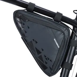 Panniers S Rockbros Bicycle Ultra-Light Tube Storage Bag Triangle Sadel Frame Pouch för att cykla utomhussportcykeltillbehör 0201