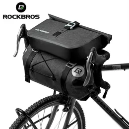 Borse laterali ROCKBROS Bicicletta Grande capacità Tubo impermeabile Ciclismo Borsa manubrio MTB Telaio anteriore Tronco Borsa laterale Accessori bici 0201