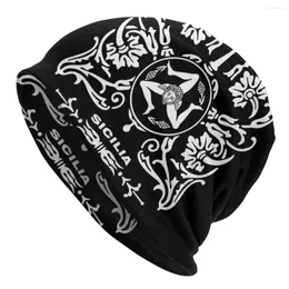 Berets sicylia sycily logo trinacria logo maska ​​czapka czapka kania kobiet mężczyzn sycylijska duma ciepło zimowe czapki czapki na narty