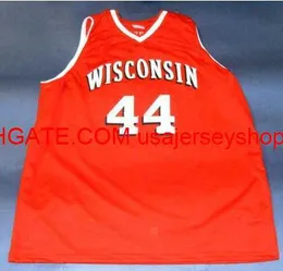 빈티지 #44 Frank Kaminsky Custom Wisconsin Badgers 농구 저지 크기 S-4XL 5XL 사용자 정의 이름 번호 저지