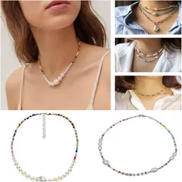 Choker Bohemian Women Imitation Pearls / Stone / Glass Crystal String Beads Femme Party Jewelry Elegant Seeds Beaded Necklace