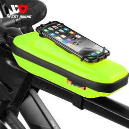 Panniers S West Biking Bicycle with Phone Holder Frameフロントトップチューブ防水4.0-6.5インサイクリングバッグMTBパックバイクアクセサリー0201