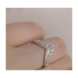 حلقات النطاق عالي الجودة أزياء الخاتم الماس CZ لـ Pandora 925 Sterling Sier Rose Gold Plated Wedding Original Box Set79 Q2 DHJR8