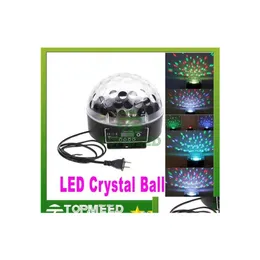 LED -effekter Mini Digital RGB Crystal Magic Ball Effect Light DMX512 Disco DJ Stage Lighting Voiceaaktiverad grossistlampa 20 Drop de Dhqer