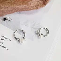 الحجارة خاتم اللؤلؤ الإسهاب الصلب مصممي المجوهرات حلقات لامرأة 925 الجنيه الاسترليني الفضة عبر اللون