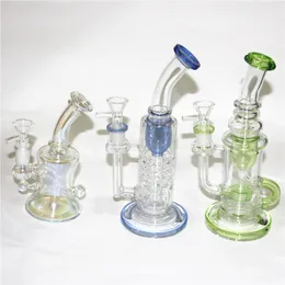 Shisha Recycler Glass Bongs 14 mm weibliches Gelenköl Dab Rigs Dicke Wasserrohre mit Glasschale