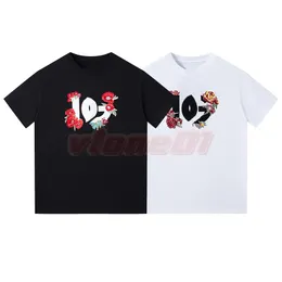Nieuwe Mode Heren T-shirt Designer Zomer Bloemen Borduren Tees Mannen Streetwear Hip Hop T-shirts Aziatische Maat S-2XL