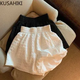 Shorts pour femmes KUSAHIKI élastique taille haute casual femmes 2022 été nouveaux bas mode coréenne jambe large court Feminimos Y2302