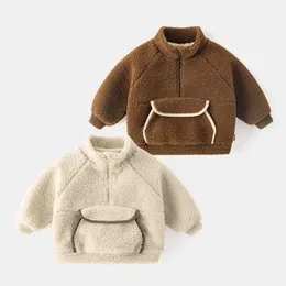 Giacche Giacca in velluto di agnello per bebè Abbigliamento invernale nato per ragazzi e bambini Capispalla stile straniero per ragazze spesse e calde