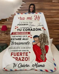 Coperte POR AVION CARTA PARA MI HIJO TE QUIERE MAMA| Comoda coperta in pile di alta qualità in tessuto sherpa