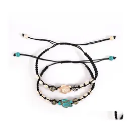 Charm armband havssk￶ldpadda p￤rlor f￶r kvinnor m￤n 2 f￤rger natursten strand elastisk v￤nskap armband strand smycken g￥vor sl￤pp del ot8fb