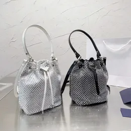Mini Crystal Bucket Bags Designer Beading Diamond Crossbody Shoulder Bag Fashion Handbag Purse Glittering Shining Cross Body Triangle 5A