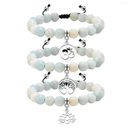 Strand Retro Lotus Tree Of Life Om Charm Peads Bracelets for Women Prezent biżuterii ręcznie robiona długość regulowana łańcuch liny