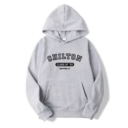 Kvinnors hoodies tröjor Chilton School Hoodie Gilmore Girls Inspired Hooded Sweatshirt Stars Hollow Fan Women Long Sleeve Pullovers 230202